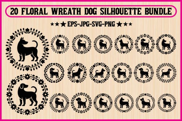 20 Floral Wreath Dog Silhouette Bundle Review