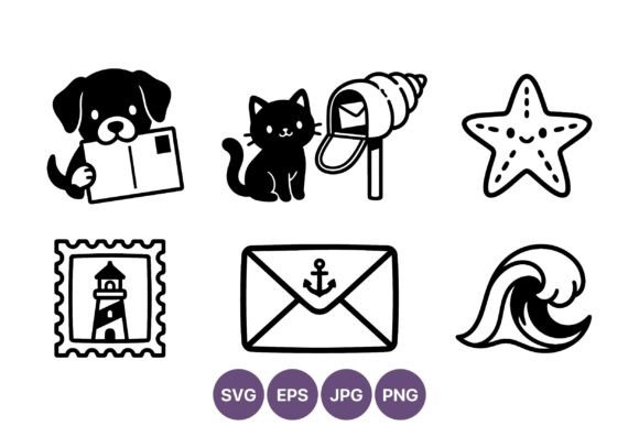 Black White Cat Dog Mail Icons Review