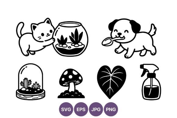 Cat with Fishbowl and Dog with Spoon Embroidery Review