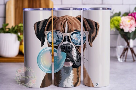 Cool Boxer Dog Sunglasses Embroidery Design