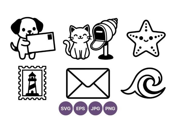 Cute Dog and Cat Mail Icons