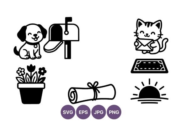 Cute Dog Cat Mailbox Vector Art Review