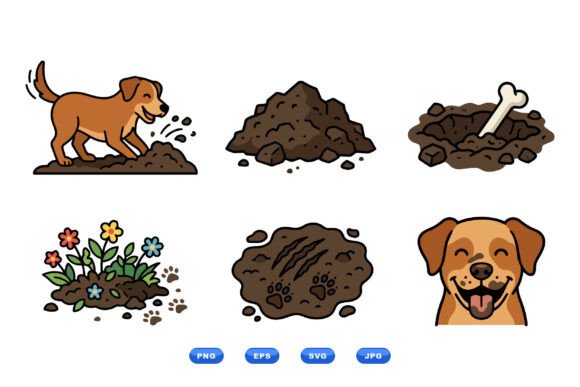 Cute Dog Digging Clipart Set Review