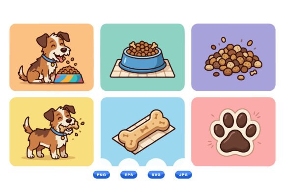 Cute Dog Food Cartoon Clipart Review