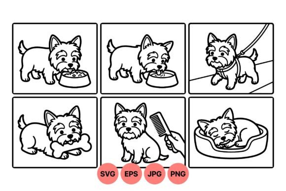 Cute Yorkie Dog Activities Clipart Review