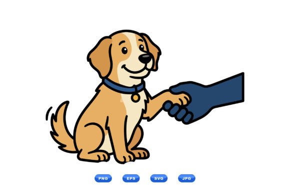 Friendly Dog Paw Shake Illustration Review