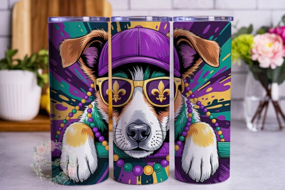 Mardi Gras Dog Pop Art Tumbler Wrap Review