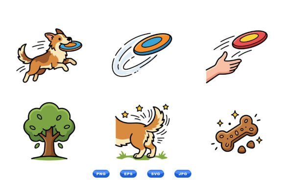 Playful Dog Frisbee Clipart Set Review