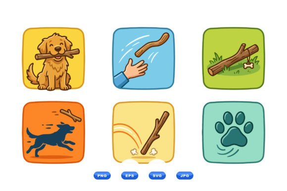 Playful Dog Stick Clipart Art Review