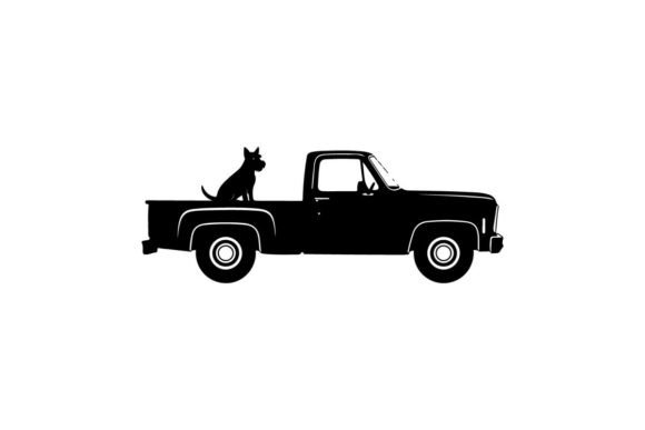 Silhouette of a Dog Sitting in the Back