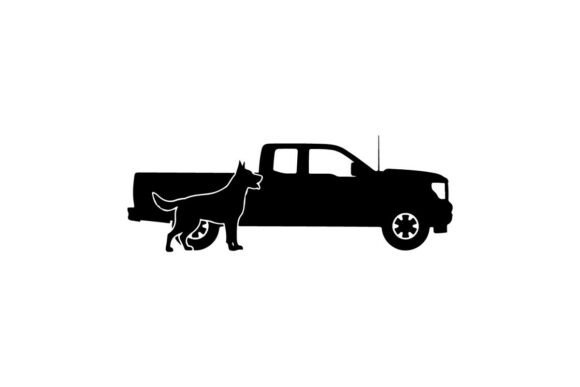 Silhouette of a Dog Standing Beside a Pi