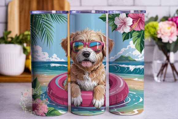 Tropical Dog Sunglasses Tumbler Wrap Design Review